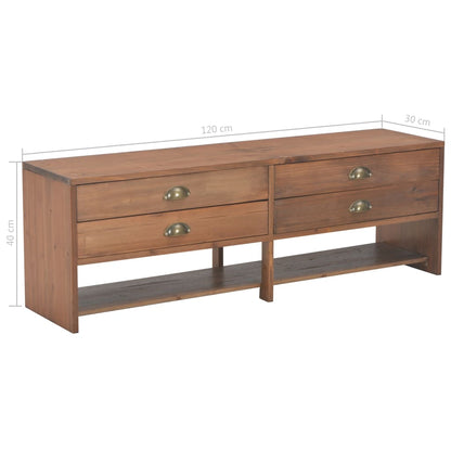 TV-Schrank mit 4 Schubladen 120x30x40 cm Massivholz Tanne - Pazzar.ch