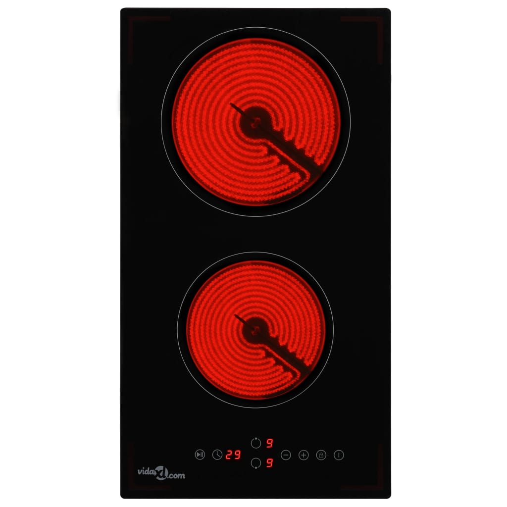 Glaskeramik-Kochfeld mit 2 Platten Touch-Bedienfeld 3000 W