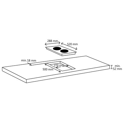Glaskeramik-Kochfeld mit 2 Platten Touch-Bedienfeld 3000 W - Pazzar.ch