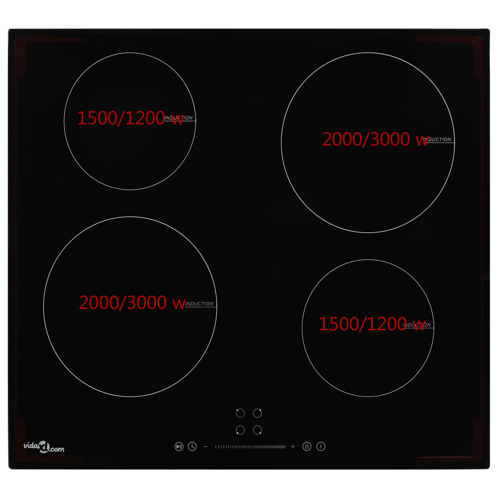 Induktionskochfeld mit 4 Platten Touch Control Glas 7000 W