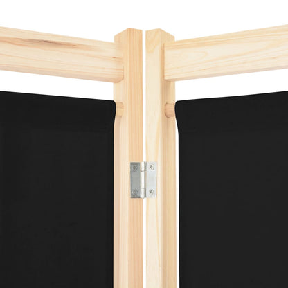 6-teiliger Raumteiler Schwarz 240 x 170 x 4 cm Stoff - Pazzar.ch