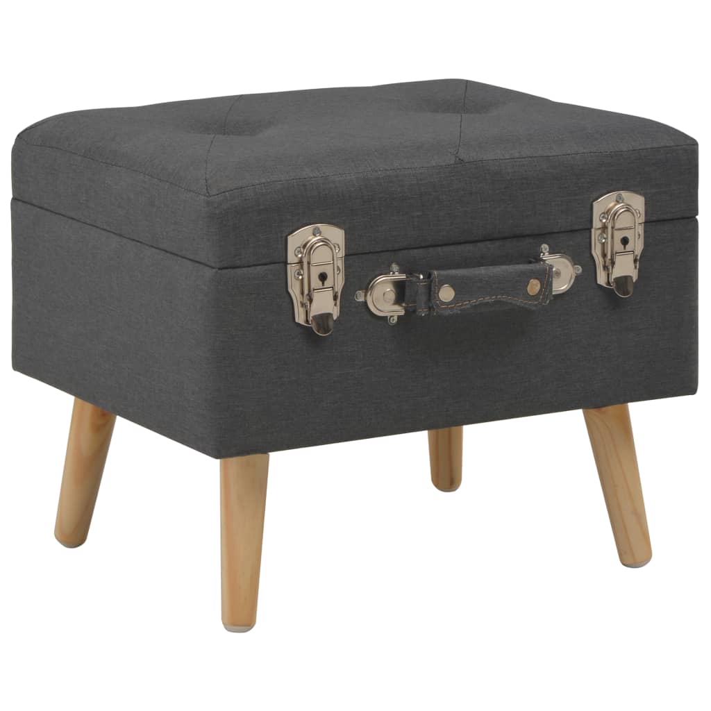 Hocker mit Stauraum 40 cm Dunkelgrau Stoff - Pazzar.ch