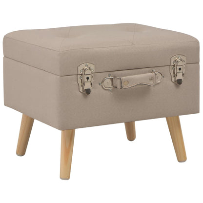 Hocker mit Stauraum 3 Stk. Beige Stoff - Pazzar.ch