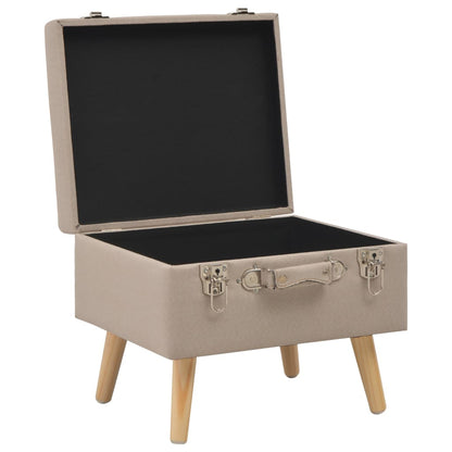 Hocker mit Stauraum 3 Stk. Beige Stoff - Pazzar.ch