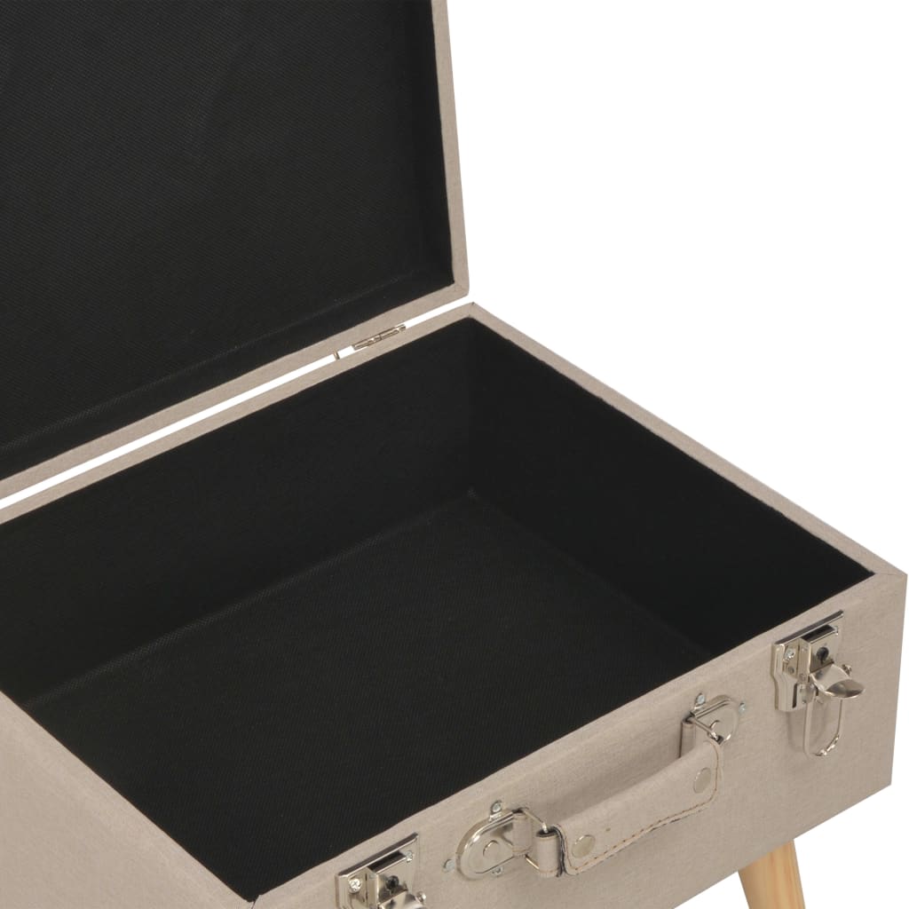 Hocker mit Stauraum 3 Stk. Beige Stoff - Pazzar.ch