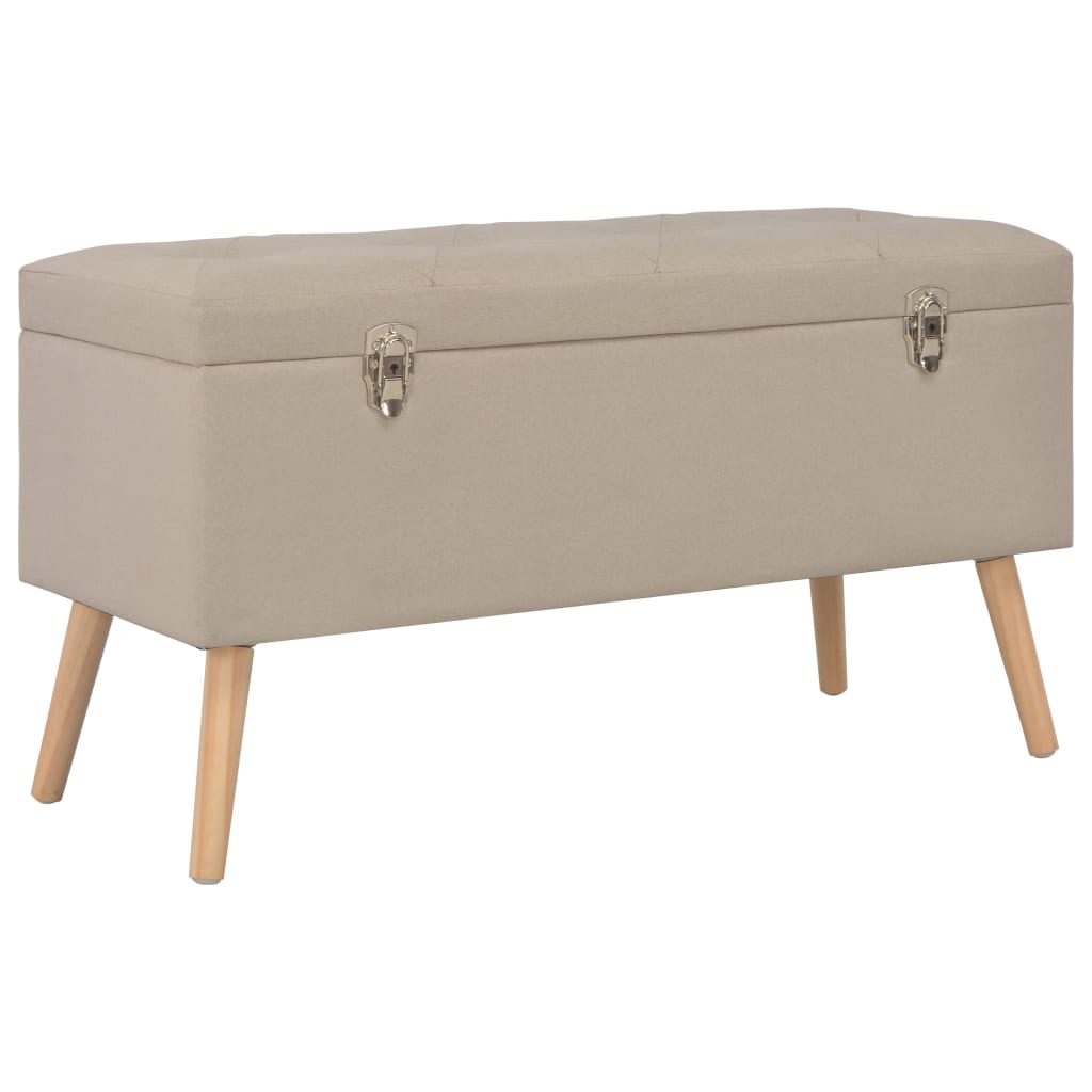 Hocker mit Stauraum 3 Stk. Beige Stoff - Pazzar.ch
