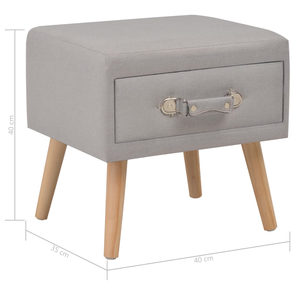 Nachttisch Grau 40 x 35 x 40 Stoff - Pazzar.ch