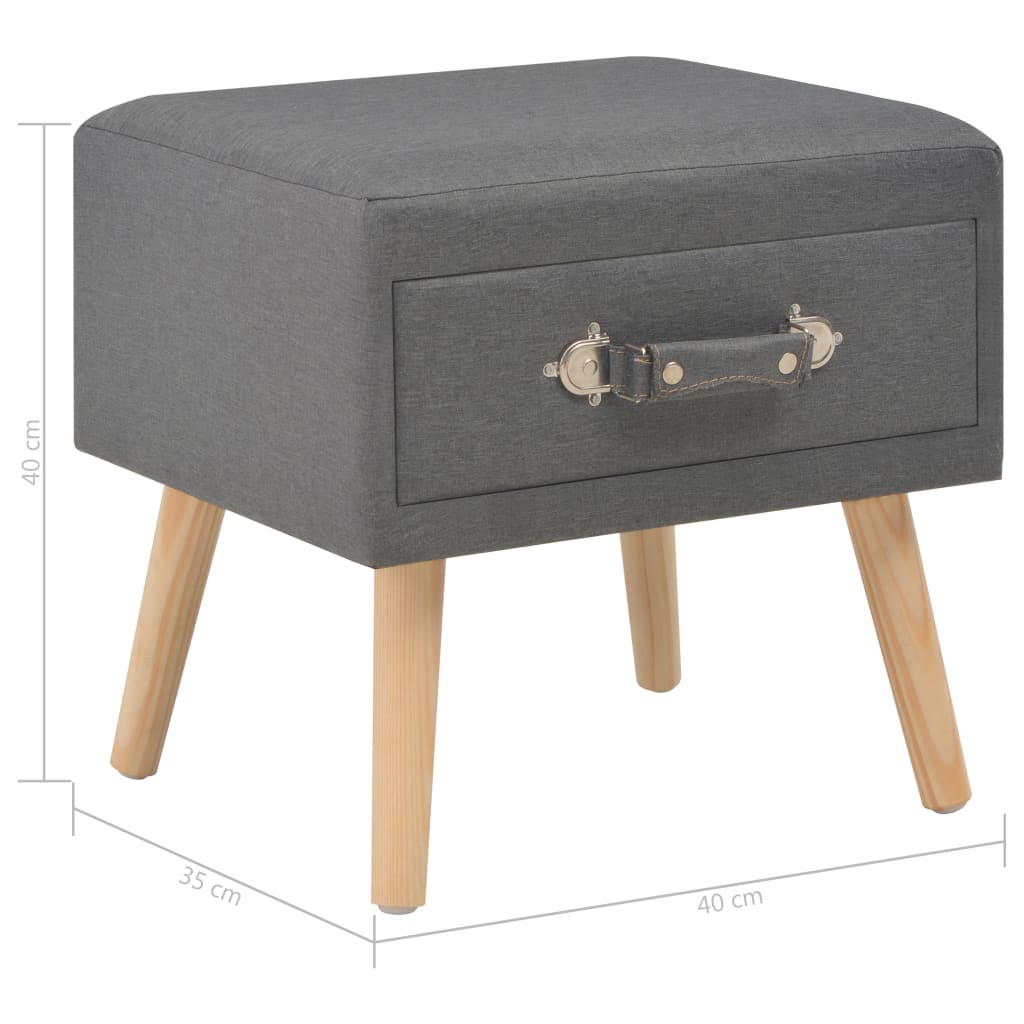 Nachttisch Dunkelgrau 40 x 35 x 40 Stoff - Pazzar.ch