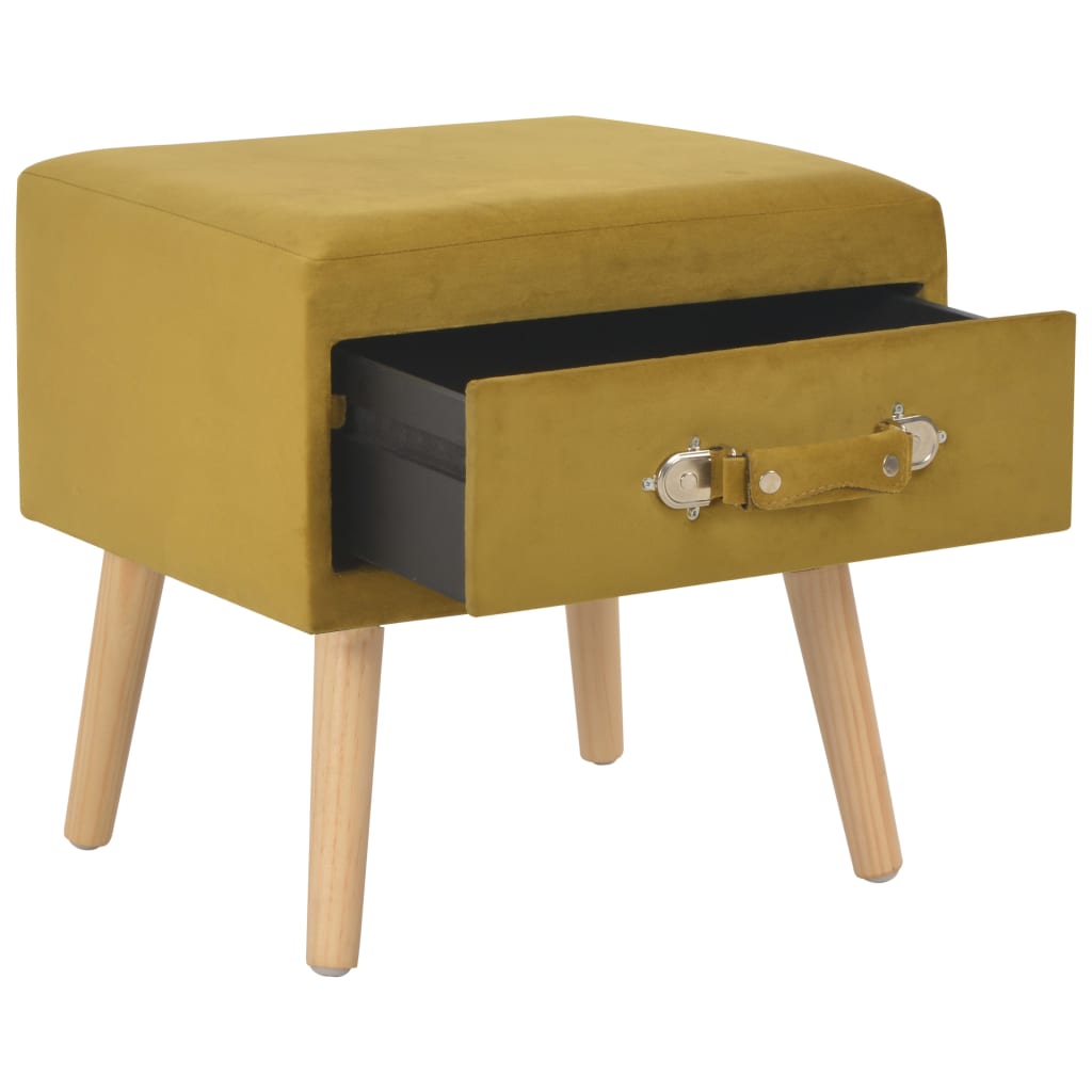 Nachttisch Senfgelb 40 x 35 x 40 Samt - Pazzar.ch