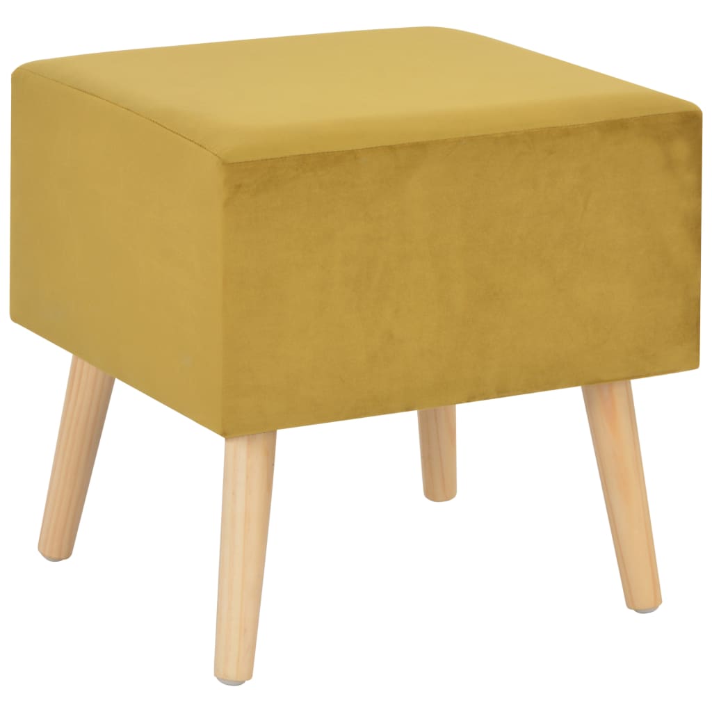 Nachttisch Senfgelb 40 x 35 x 40 Samt - Pazzar.ch