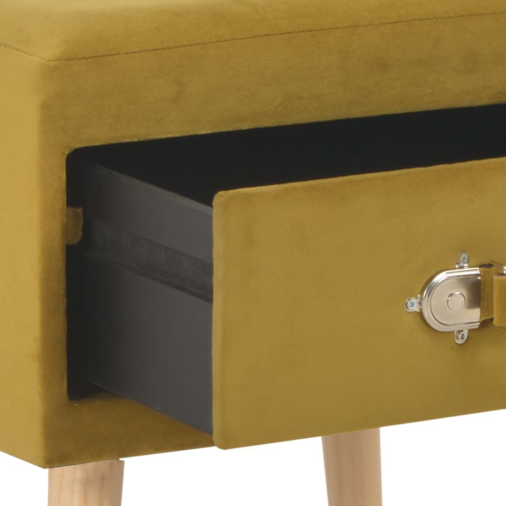 Nachttisch Senfgelb 40 x 35 x 40 Samt - Pazzar.ch