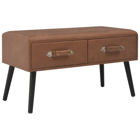 Couchtisch Dunkelbraun 80 x 40 x 46 cm Kunstleder - Pazzar.ch