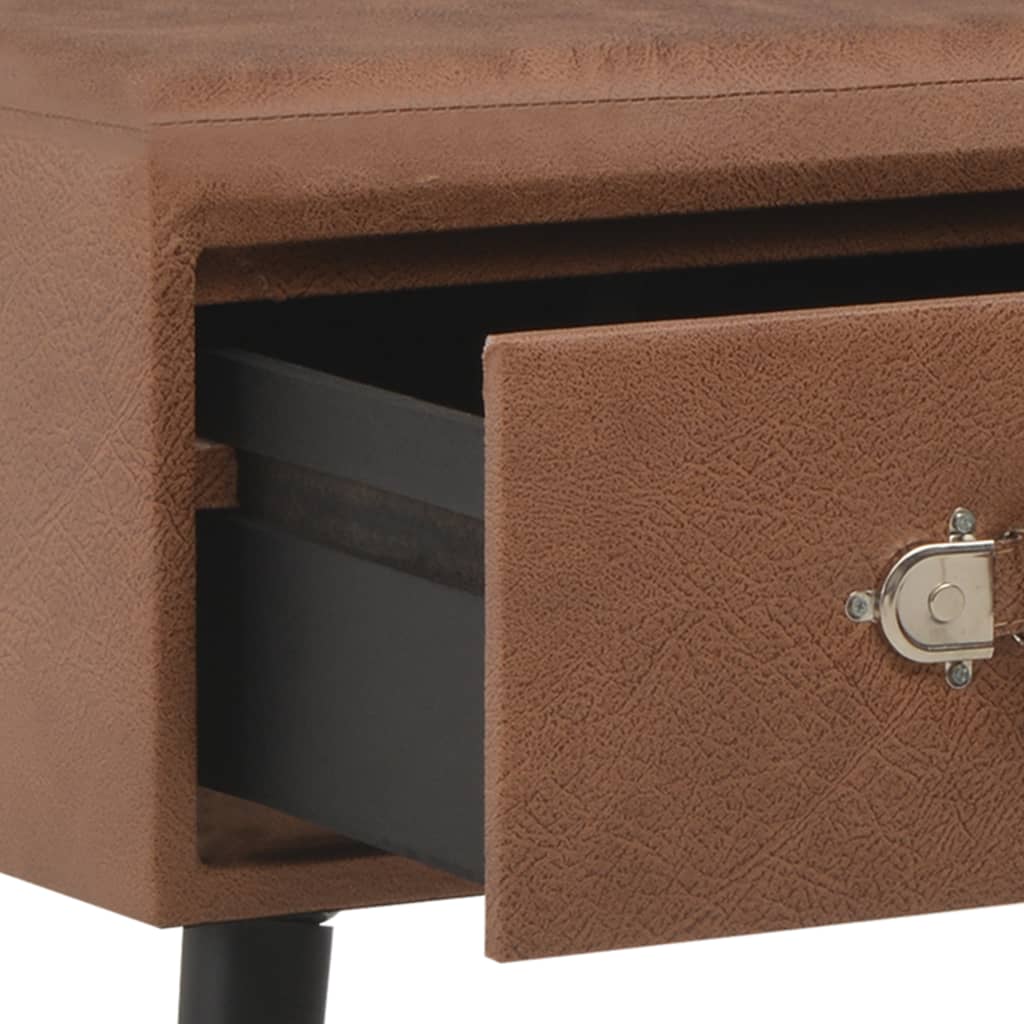 Couchtisch Dunkelbraun 80 x 40 x 46 cm Kunstleder - Pazzar.ch