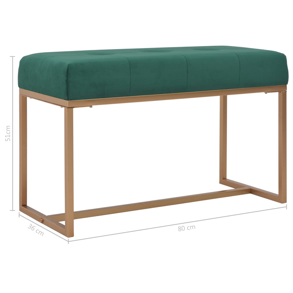 Bank 80 cm Grün Samt - Pazzar.ch