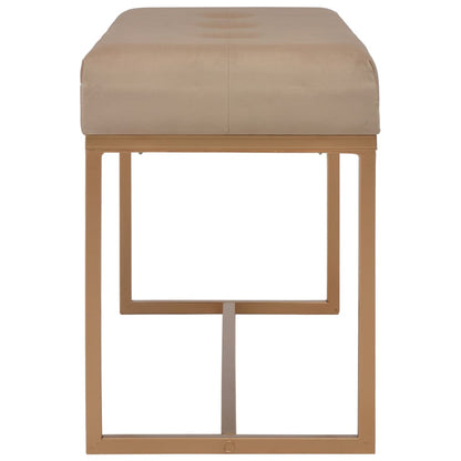 Bank 80 cm Beige Samt - Pazzar.ch