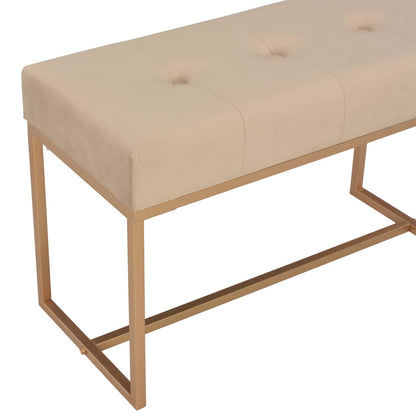 Bank 80 cm Beige Samt - Pazzar.ch