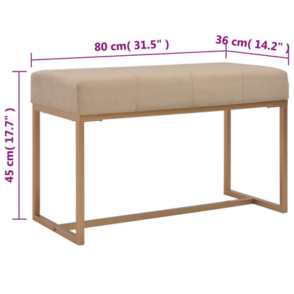 Bank 80 cm Beige Samt - Pazzar.ch