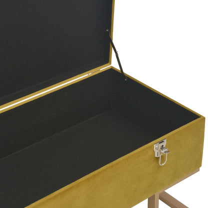 Bank mit Staufach 105 cm Senfgelb Samt - Pazzar.ch