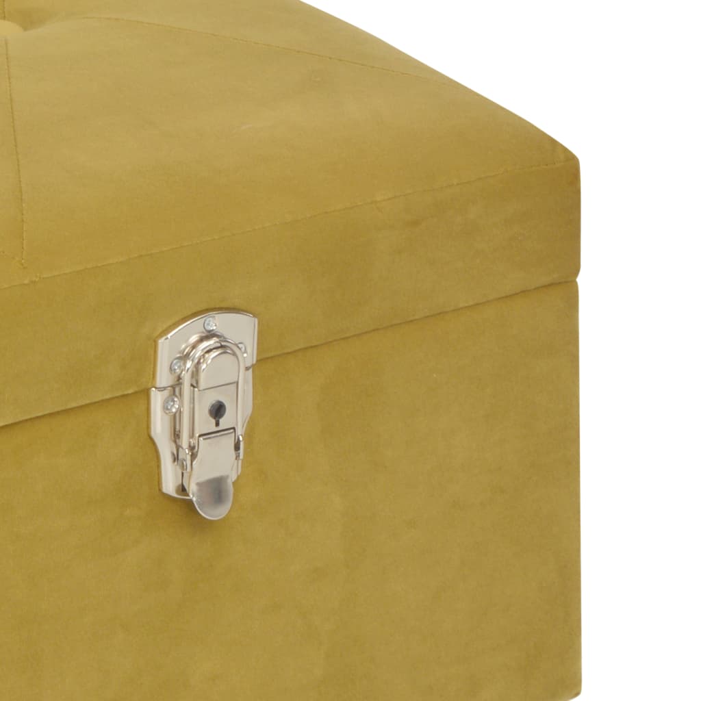 Bank mit Staufach 105 cm Senfgelb Samt - Pazzar.ch