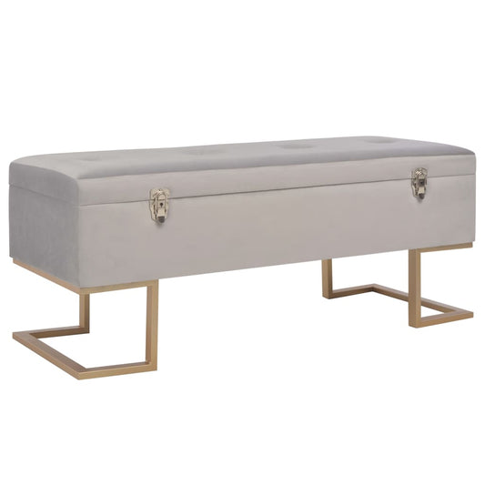 Bank mit Staufach 105 cm Grau Samt - Pazzar.ch