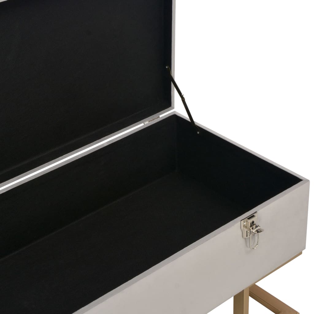 Bank mit Staufach 105 cm Grau Samt - Pazzar.ch