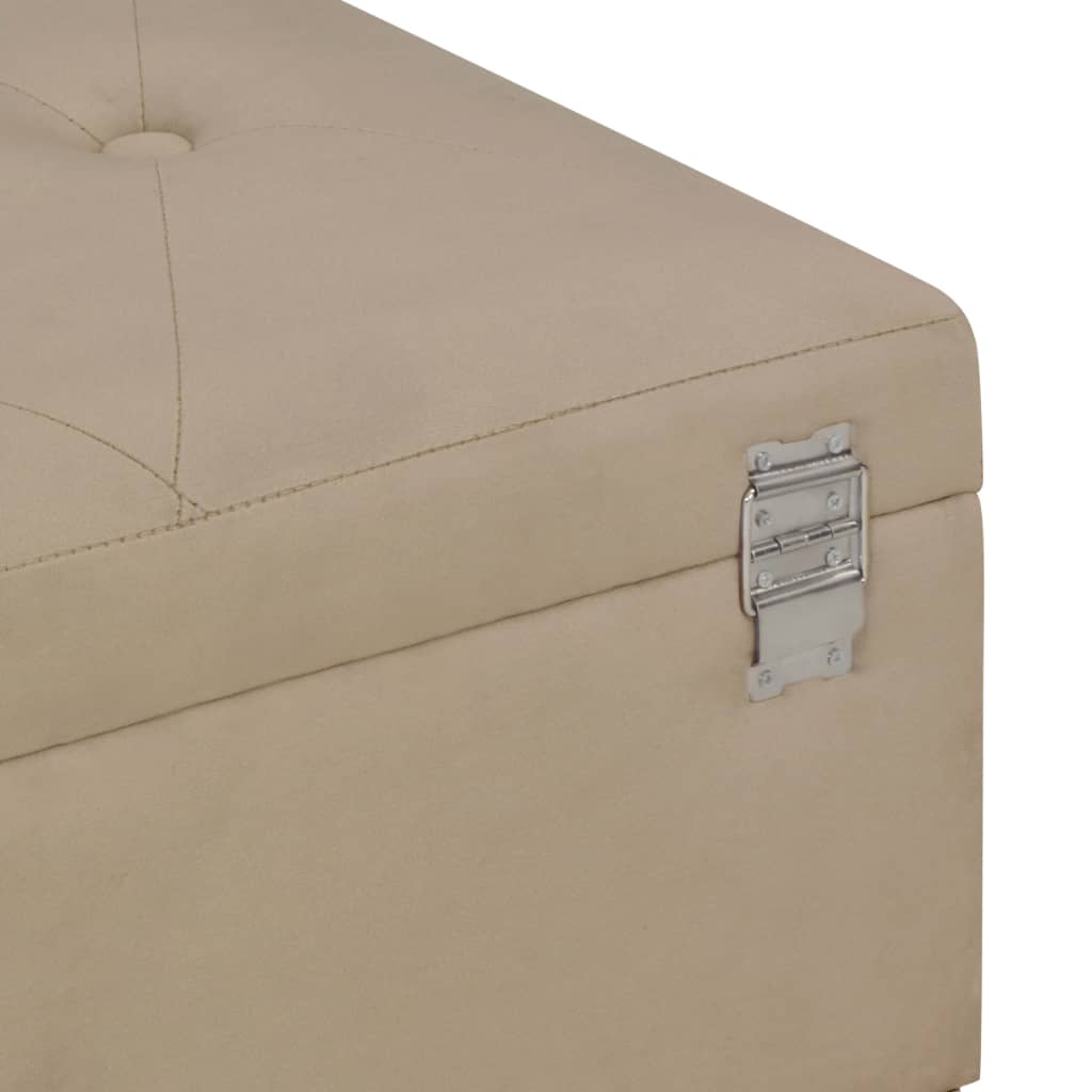 Bank mit Staufach 105 cm Beige Samt - Pazzar.ch