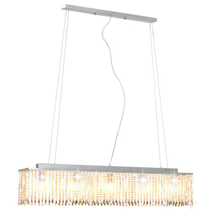 Deckenleuchte mit Kristallperlen Silbern 104 cm E14 - Pazzar.ch
