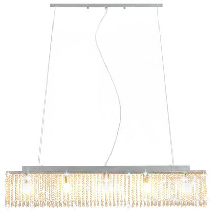 Deckenleuchte mit Kristallperlen Silbern 104 cm E14 - Pazzar.ch