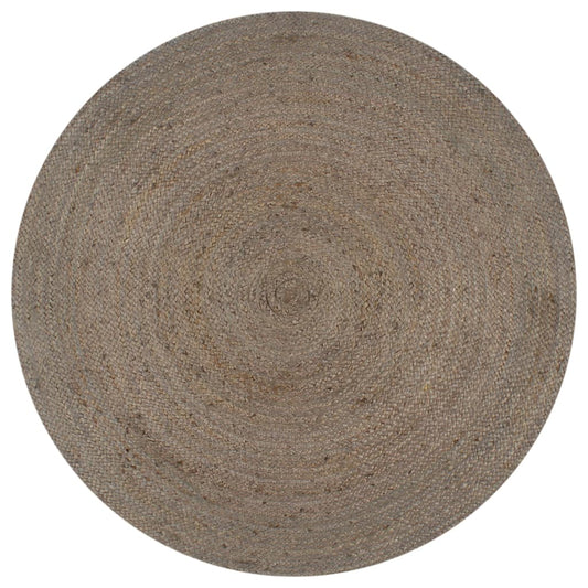 Teppich Handgefertigt Jute Rund 90 cm Grau - Pazzar.ch