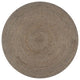 Teppich Handgefertigt Jute Rund 90 cm Grau