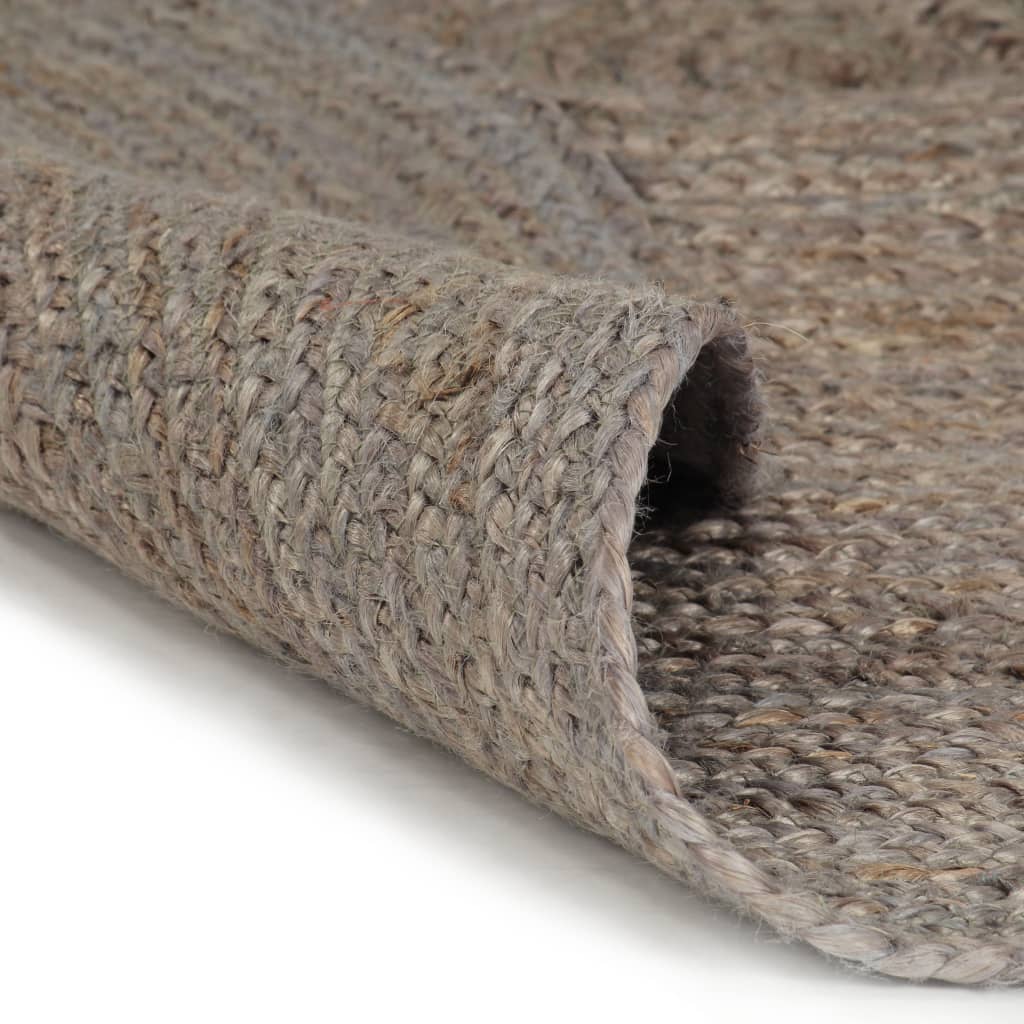 Teppich Handgefertigt Jute Rund 90 cm Grau - Pazzar.ch
