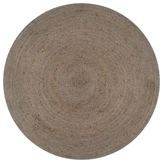 Teppich Handgefertigt Jute Rund 150 cm Grau - Pazzar.ch