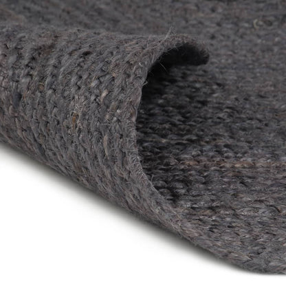Teppich Handgefertigt Jute Rund 90 cm Dunkelgrau - Pazzar.ch