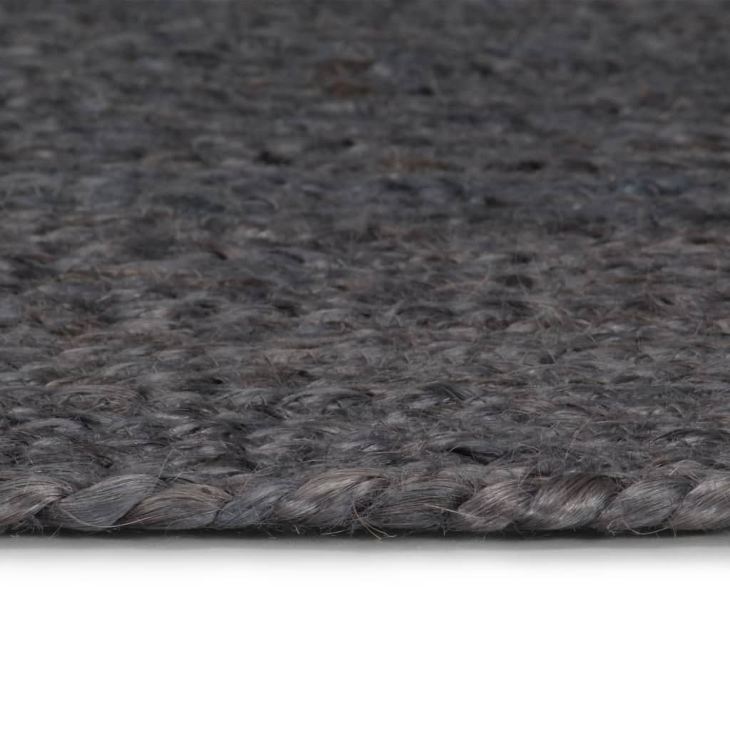 Teppich Handgefertigt Jute Rund 90 cm Dunkelgrau - Pazzar.ch