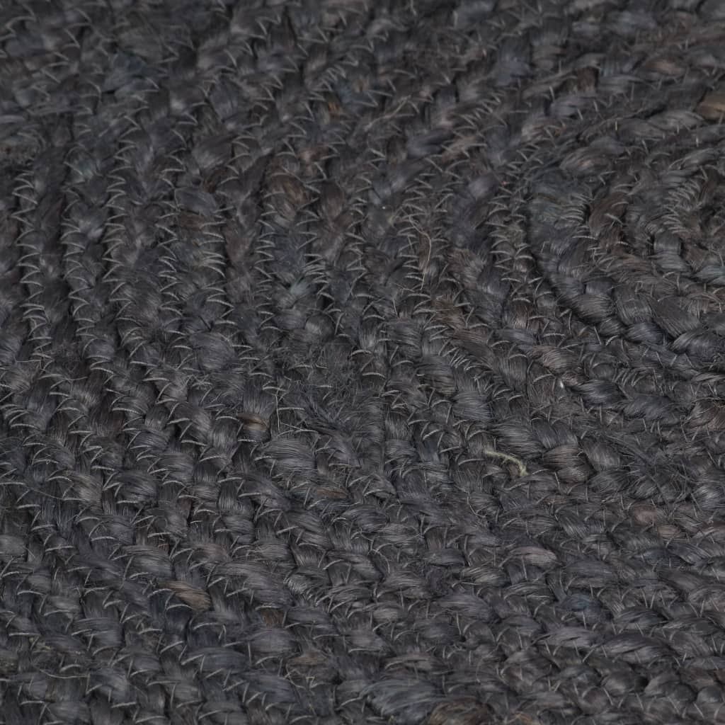 Teppich Handgefertigt Jute Rund 90 cm Dunkelgrau - Pazzar.ch