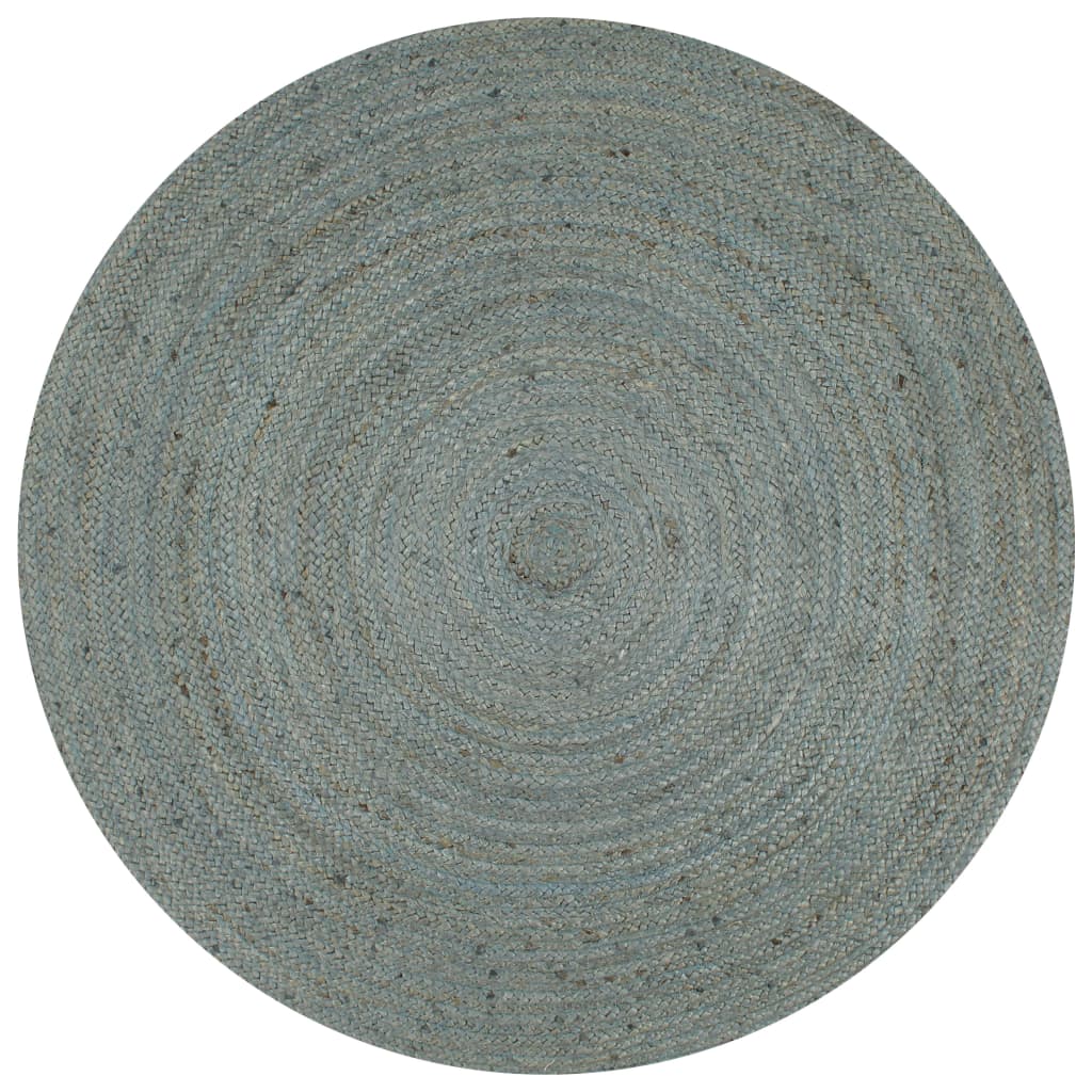 Teppich Handgefertigt Jute Rund 120 cm Olivgrün - Pazzar.ch