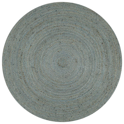 Teppich Handgefertigt Jute Rund 120 cm Olivgrün - Pazzar.ch