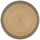 Teppich Handgefertigt Jute mit Grauem Rand 90 cm