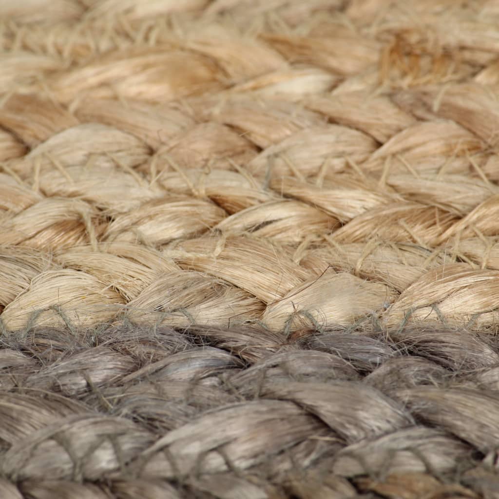 Teppich Handgefertigt Jute mit Grauem Rand 90 cm - Pazzar.ch