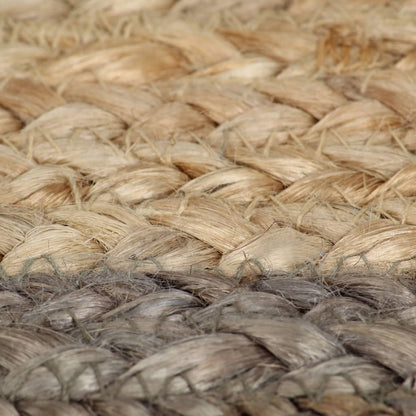 Teppich Handgefertigt Jute mit Grauem Rand 120 cm - Pazzar.ch