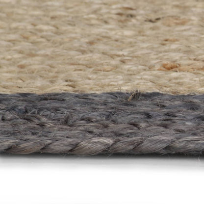 Teppich Handgefertigt Jute mit Dunkelgrauem Rand 150 cm - Pazzar.ch