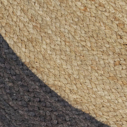 Teppich Handgefertigt Jute mit Dunkelgrauem Rand 150 cm - Pazzar.ch