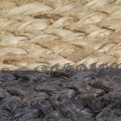 Teppich Handgefertigt Jute mit Dunkelgrauem Rand 150 cm - Pazzar.ch