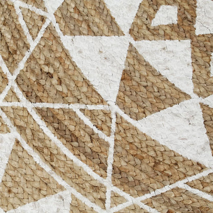 Teppich Handgefertigt Jute mit weißem Aufdruck 120 cm - Pazzar.ch
