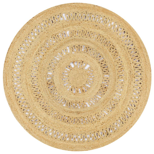 Teppich Handgefertigt Jute Geflochten 120 cm - Pazzar.ch