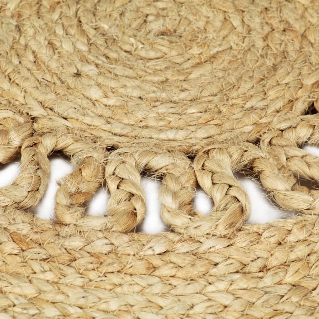 Teppich Handgefertigt Jute Geflochten 120 cm - Pazzar.ch