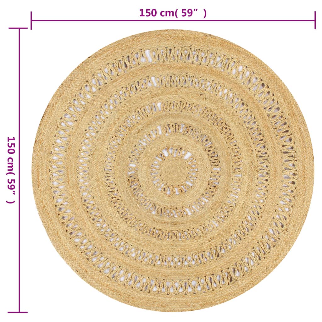 Teppich Handgefertigt Geflochten Jute 150 cm - Pazzar.ch