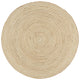 Teppich Handgefertigt Jute mit Spiralen-Design Weiß 90 cm