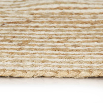 Teppich Handgefertigt Jute mit Spiralen-Design Weiß 90 cm - Pazzar.ch