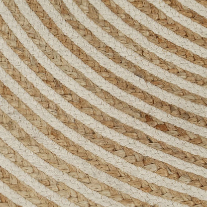 Teppich Handgefertigt Jute mit Spiralen-Design Weiß 90 cm - Pazzar.ch